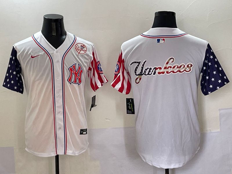 Men New York Yankees Blank White a generation of national flags Jointly Name 2025 Nike MLB Jersey style 11